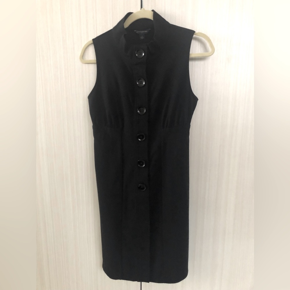 Banana Republic Black Sleeveless Dress with Buttons
